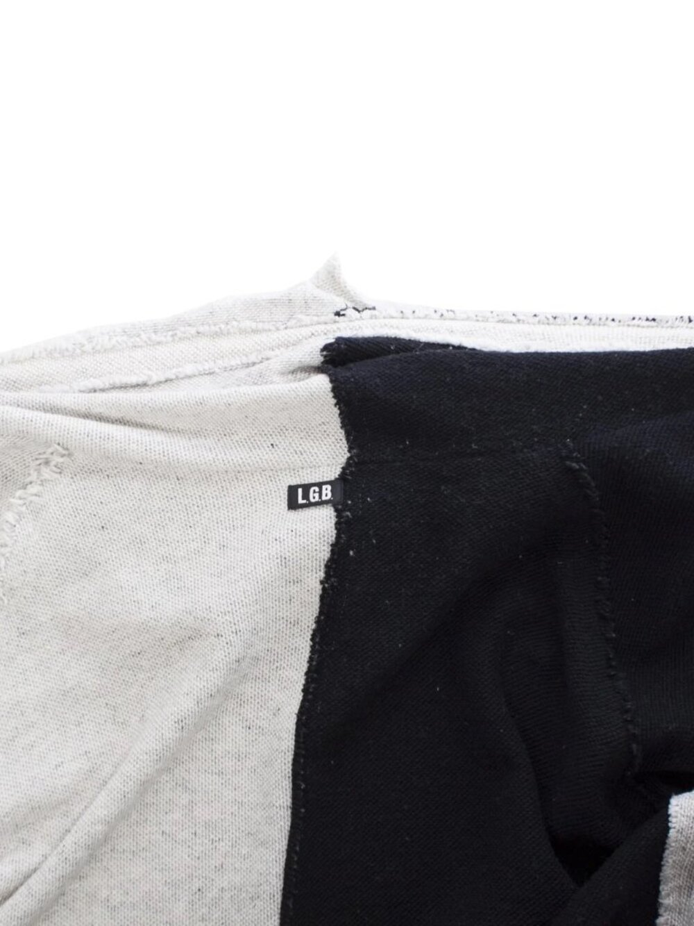 L.G.B, Black and white asymmetric hooded cardigan | OS - Picture 5 of 10